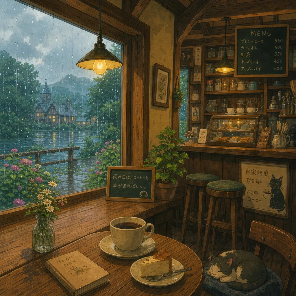 吉卜力雨天咖啡店